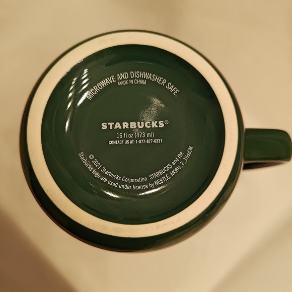 Starbucks Dark Green Coffee Mug 16 oz - Picture 3 of 4